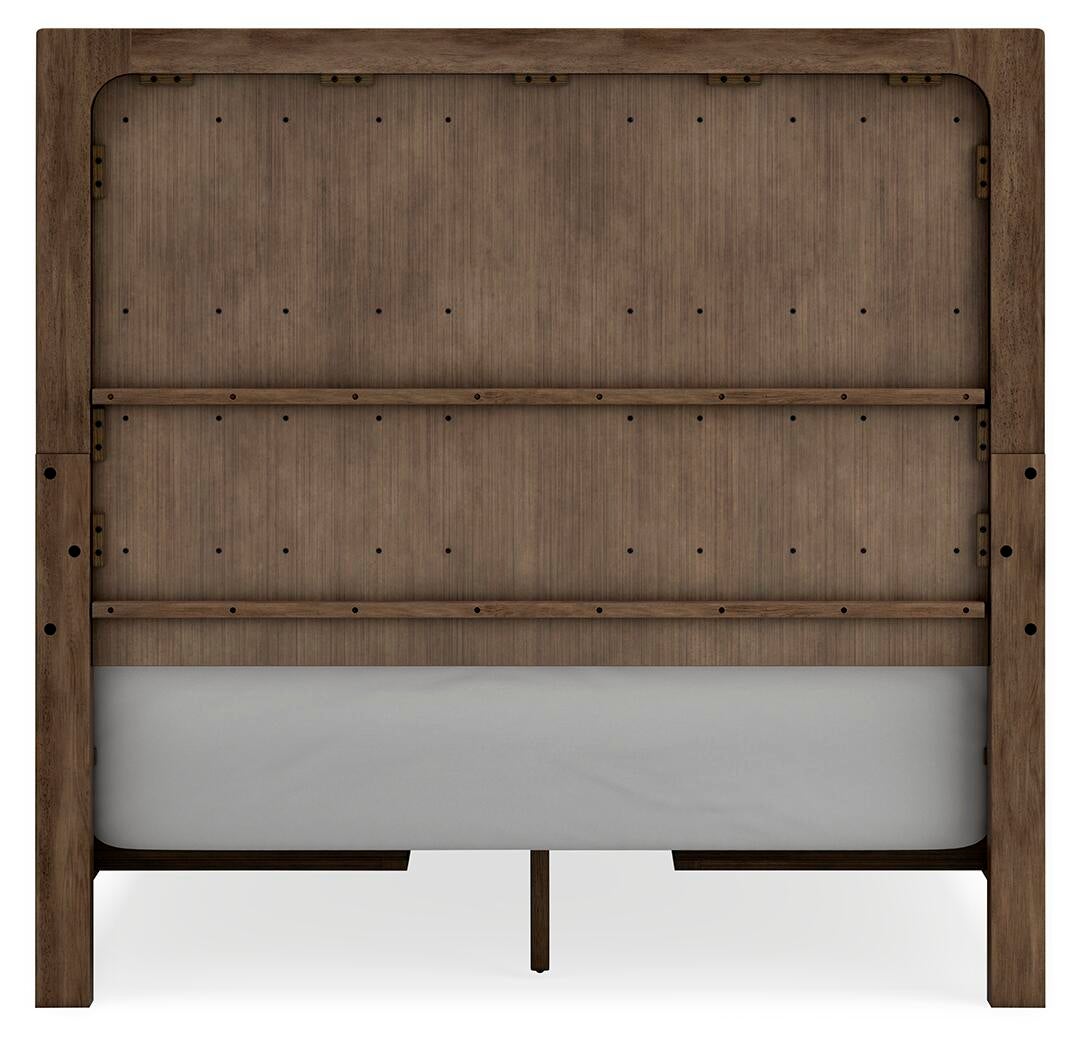 Cama con paneles Cabalynn con almacenamiento y cómoda con espejo