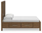 Cama con paneles Cabalynn con almacenamiento y cómoda con espejo