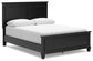 Cama con paneles Lanolee con tocador con espejo y mesita de noche
