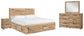 Hyanna  Panel Storage Bed With 2 Under Bed Storage Drawers, Dresser, Mirror And Nightstand