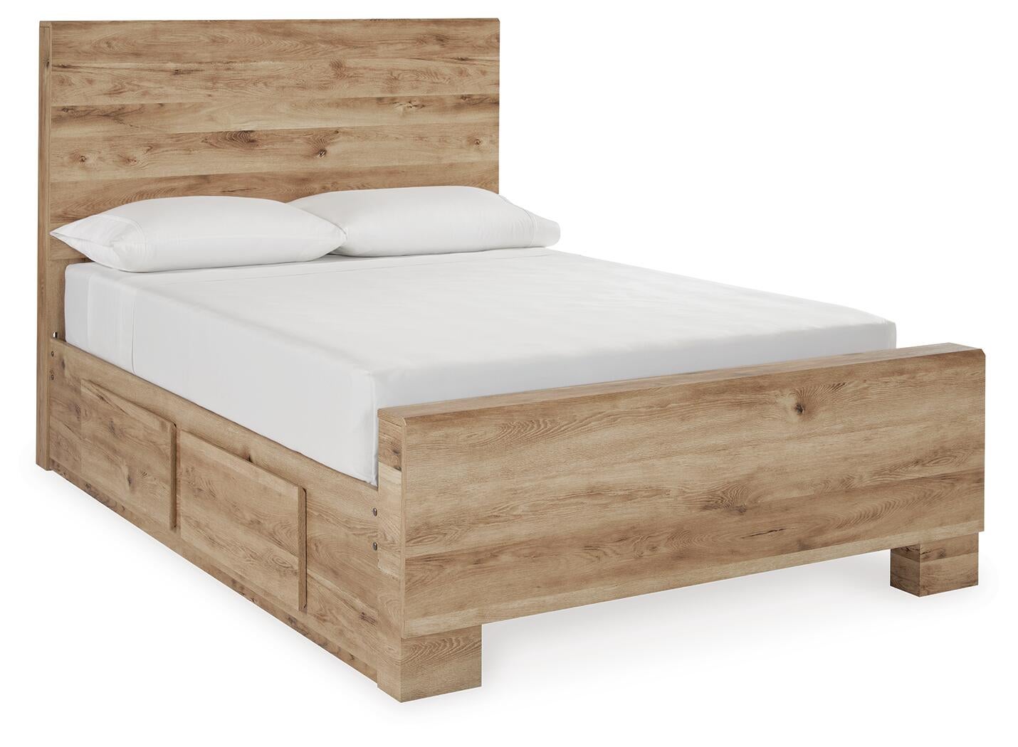Cama de panel Hyanna con almacenamiento y tocador con espejo