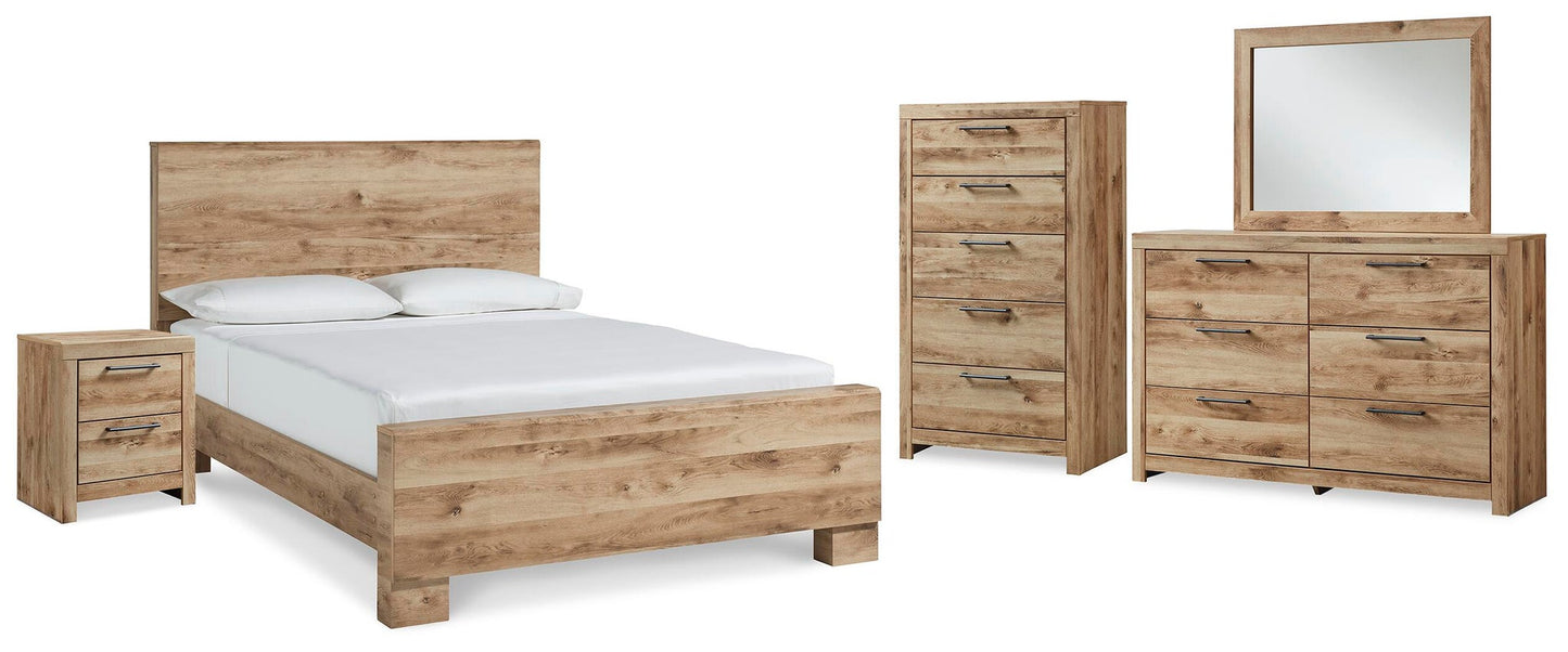 Hyanna  Panel Bed, Dresser, Mirror, Chest And Nightstand