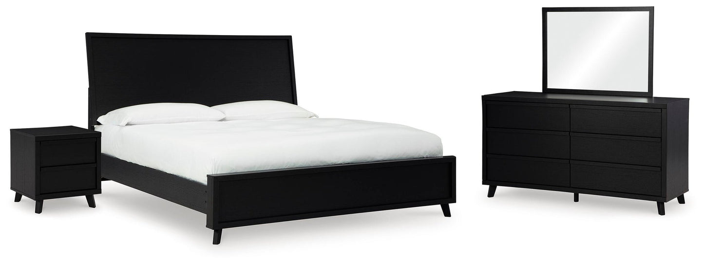 Danziar  Panel Bed, Dresser, Mirror And Nightstand