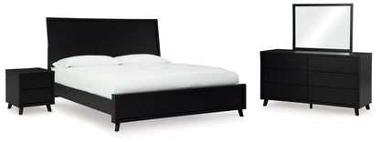 Danziar  Panel Bed, Dresser, Mirror And Nightstand