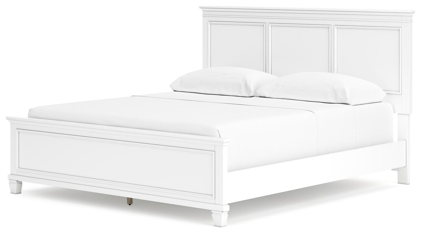 Fortman California  Panel Bed With Mirrored Dresser, Chest And Nightstand