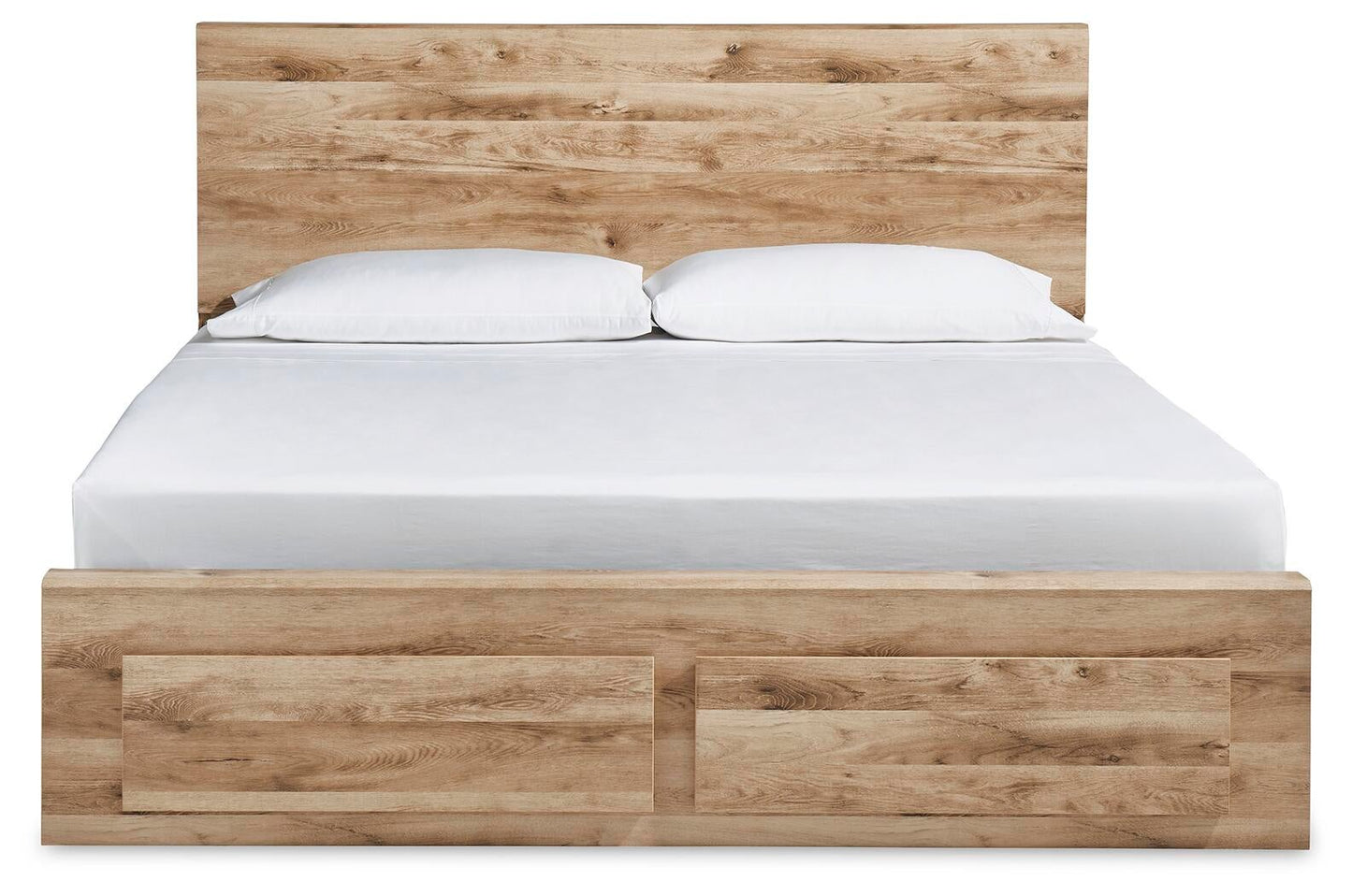 Cama Hyanna con almacenaje en el panel, cómoda y espejo