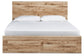 Cama Hyanna con almacenaje en el panel, cómoda y espejo