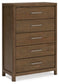 Cabalynn California  Upholstered Bed With Mirrored Dresser, Chest And Nightstand