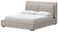 Cabalynn California  Upholstered Bed With Mirrored Dresser, Chest And Nightstand