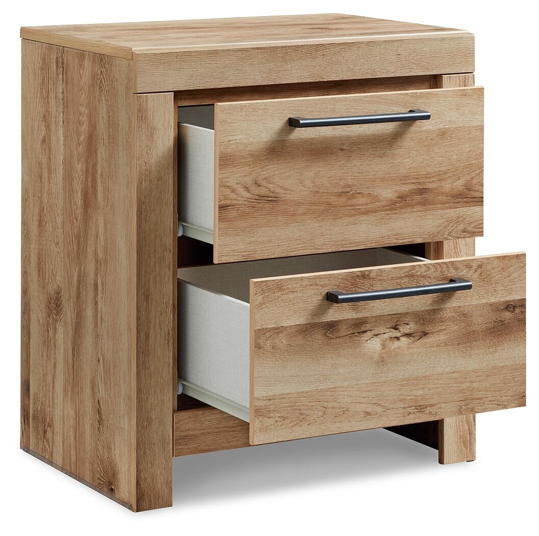 Hyanna  Panel Bed With 1 Side Storage, Dresser, Mirror, Chest And Nightstand