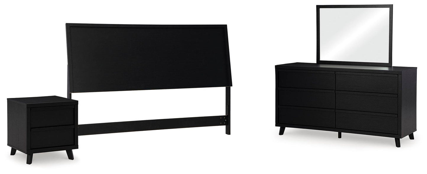 Danziar  Panel Headboard, Dresser, Mirror And Nightstand