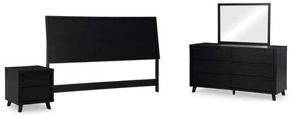 Danziar  Panel Headboard, Dresser, Mirror And Nightstand