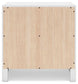 Cama con paneles, cómoda, espejo, cajonera y mesita de noche Binterglen