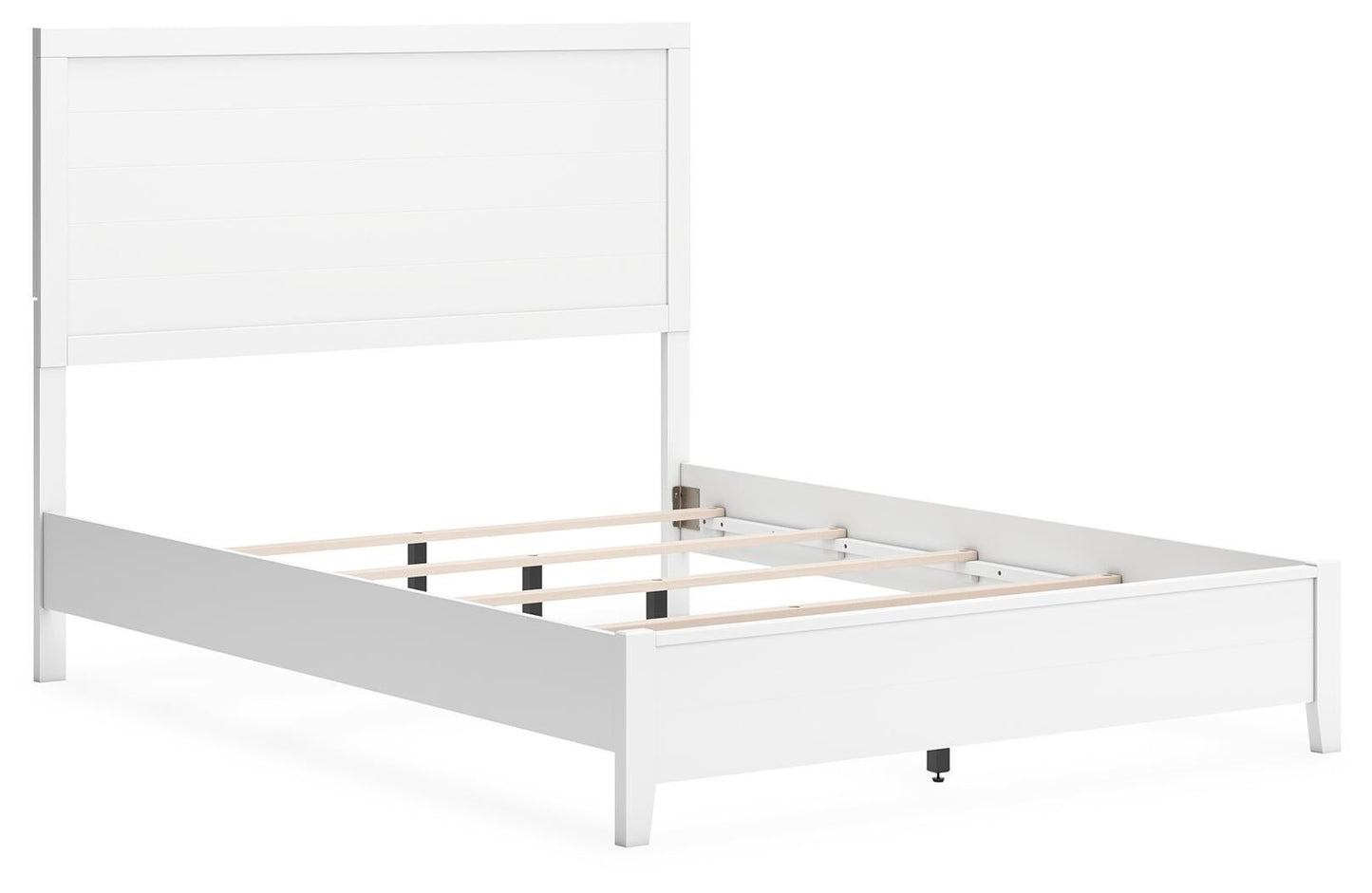 Cama con paneles, cómoda con espejo y mesita de noche Binterglen