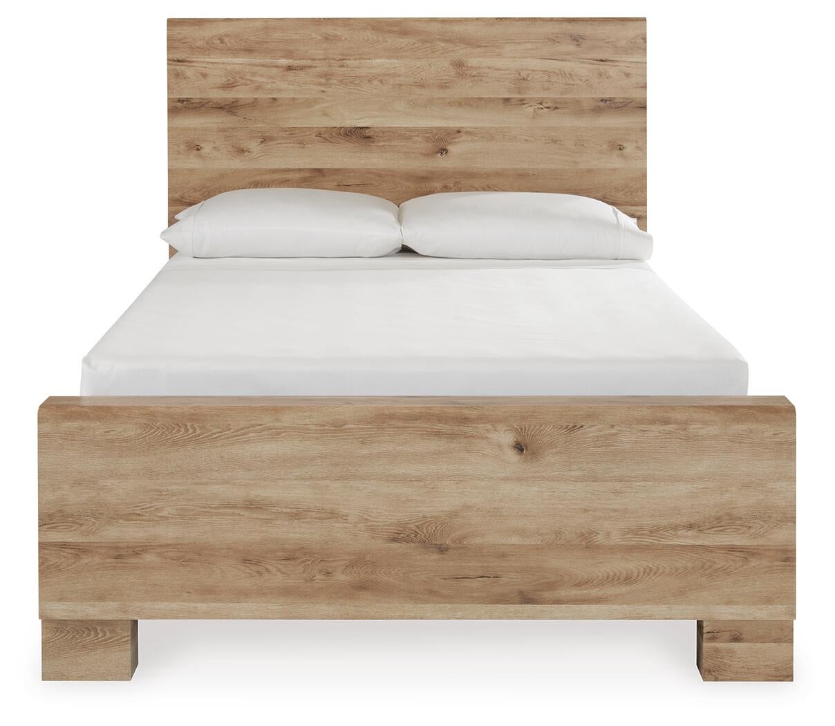Cama de panel Hyanna con almacenamiento y tocador con espejo