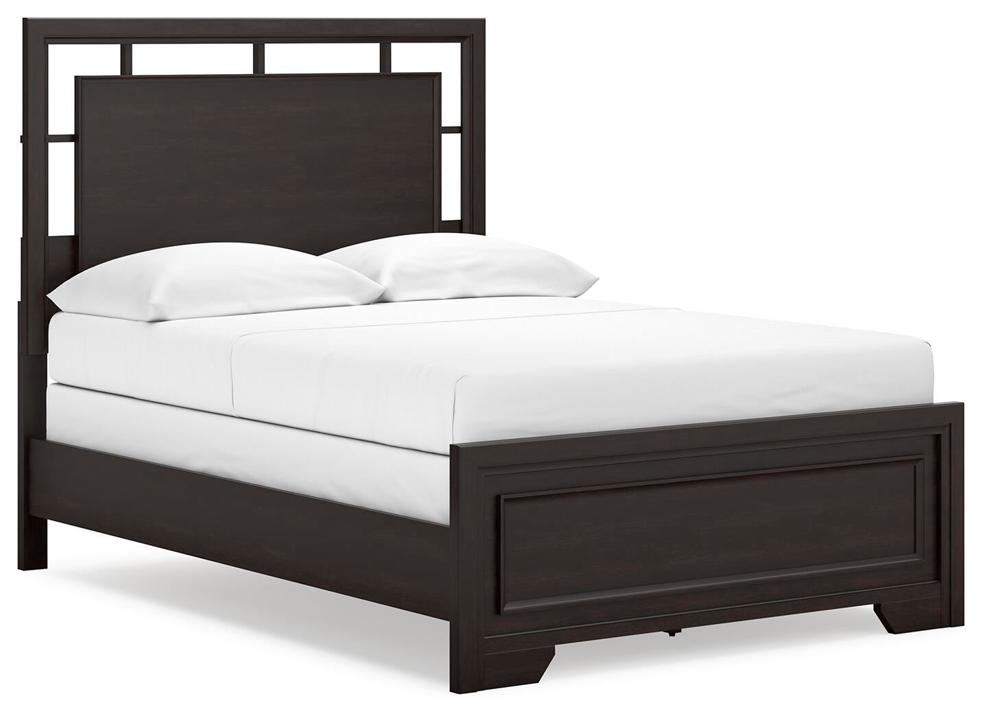 Cama con paneles Covetown con cómoda con espejo
