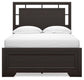 Cama con paneles Covetown con cómoda con espejo