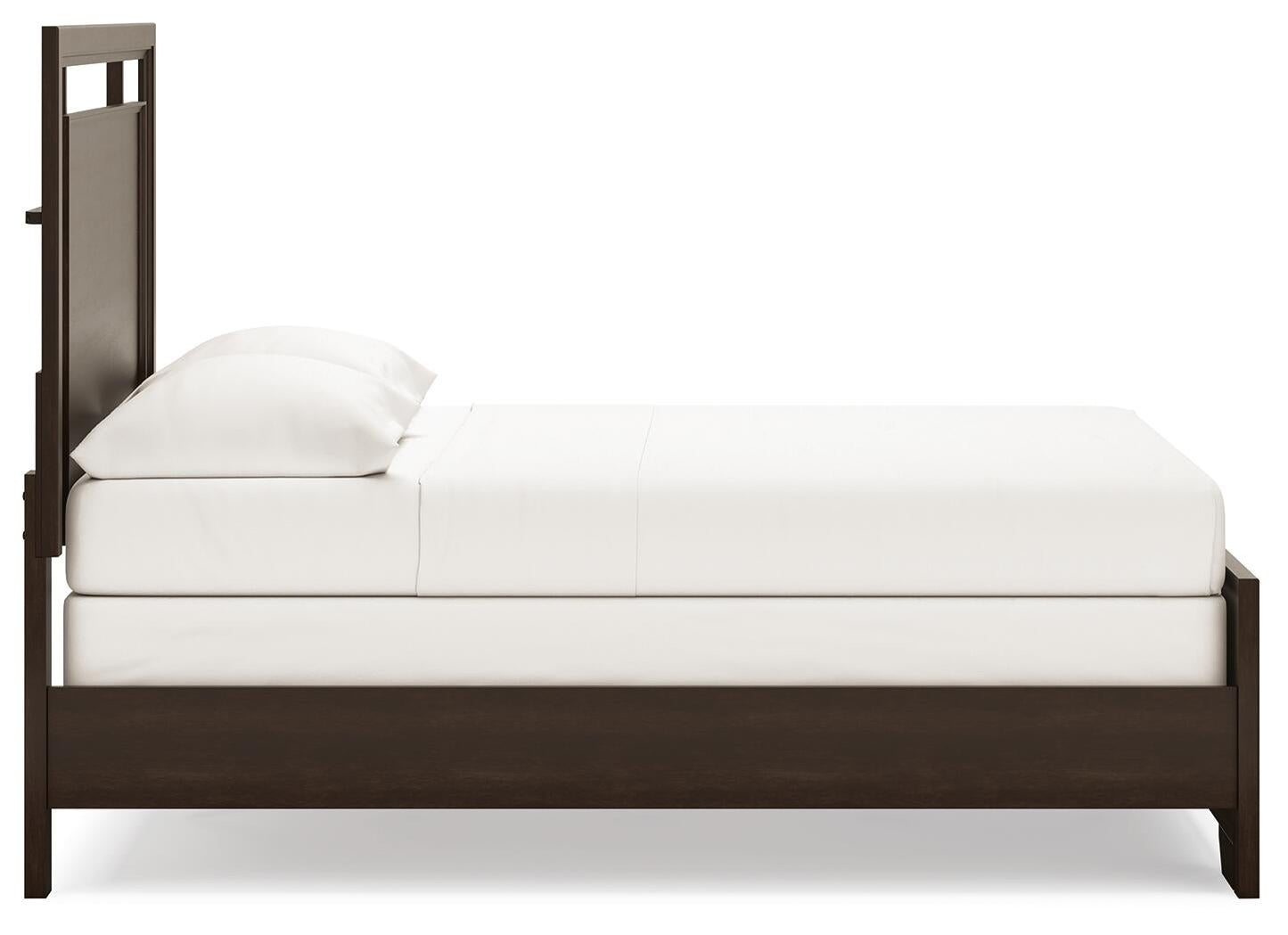 Cama con paneles Covetown con cómoda con espejo