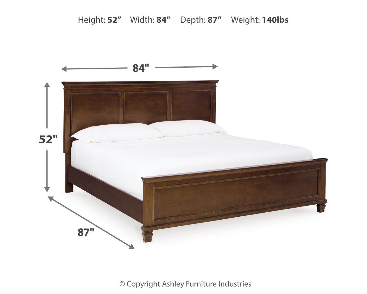 Danabrin  Panel Bed With Mirrored Dresser