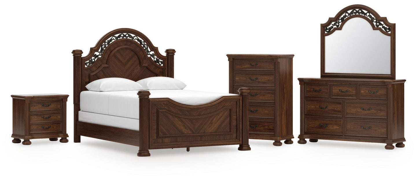 Lavinton  Poster Bed, Dresser, Mirror, Chest And Nightstand