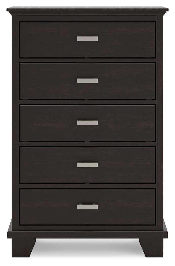 Covetown California  Panel Bed, Dresser, Mirror, Chest And Nightstand