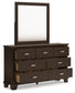 Covetown California  Panel Bed With Mirrored Dresser And Nightstand