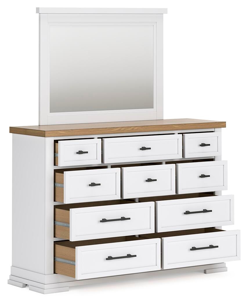 Ashbryn California  Panel Storage Bed, Dresser, Mirror And Nightstand