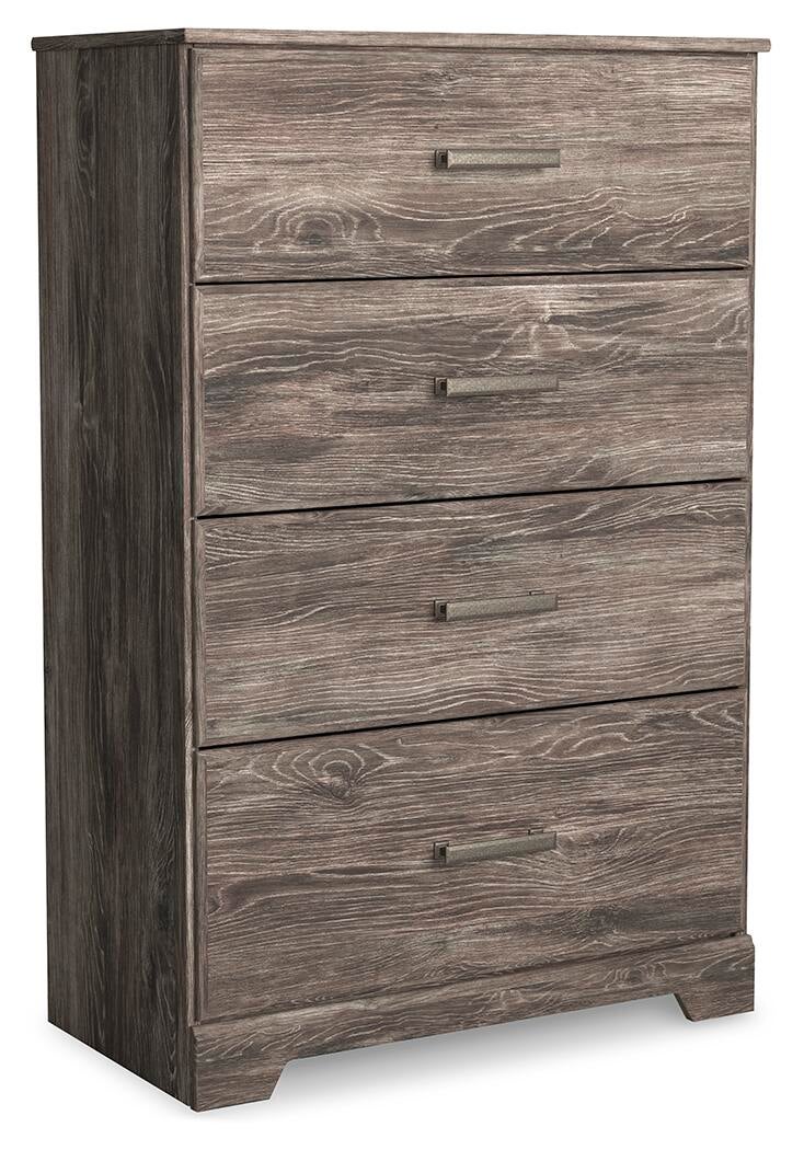 Cama con panel, tocador, espejo, cómoda y mesita de noche Ralinksi