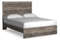 Cama con panel, tocador, espejo, cómoda y mesita de noche Ralinksi