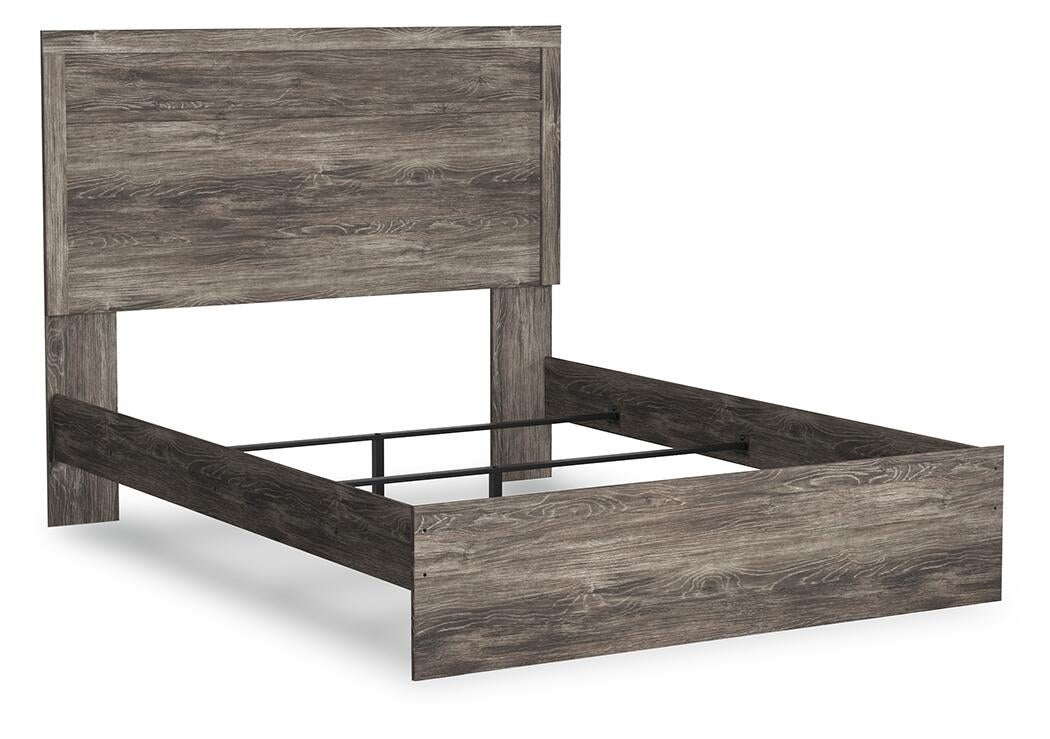 Cama con panel, tocador, espejo, cómoda y mesita de noche Ralinksi