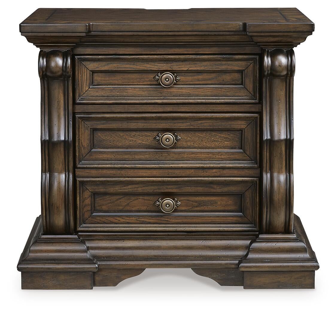 Maylee California  Upholstered Bed With Mirrored Dresser And Nightstand