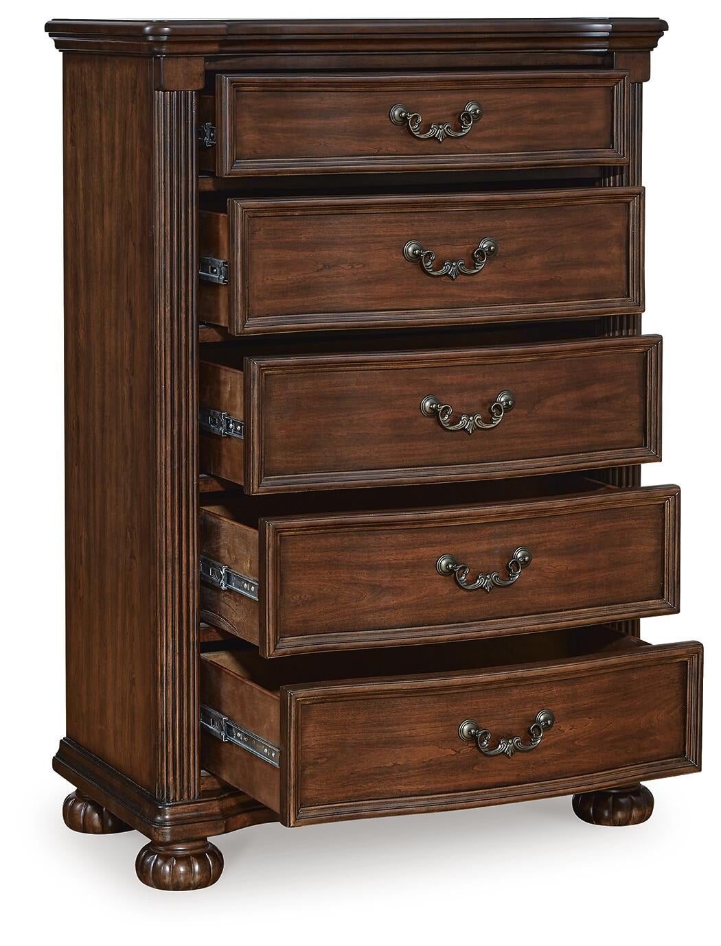 Lavinton California  Poster Bed, Dresser, Mirror, Chest And Nightstand