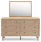 Cielden  Panel Bed With Mirrored Dresser