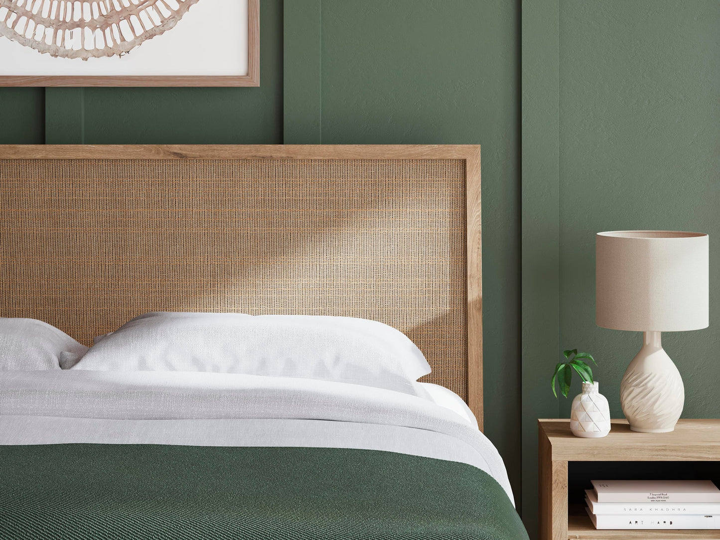 Cielden  Panel Bed With Mirrored Dresser