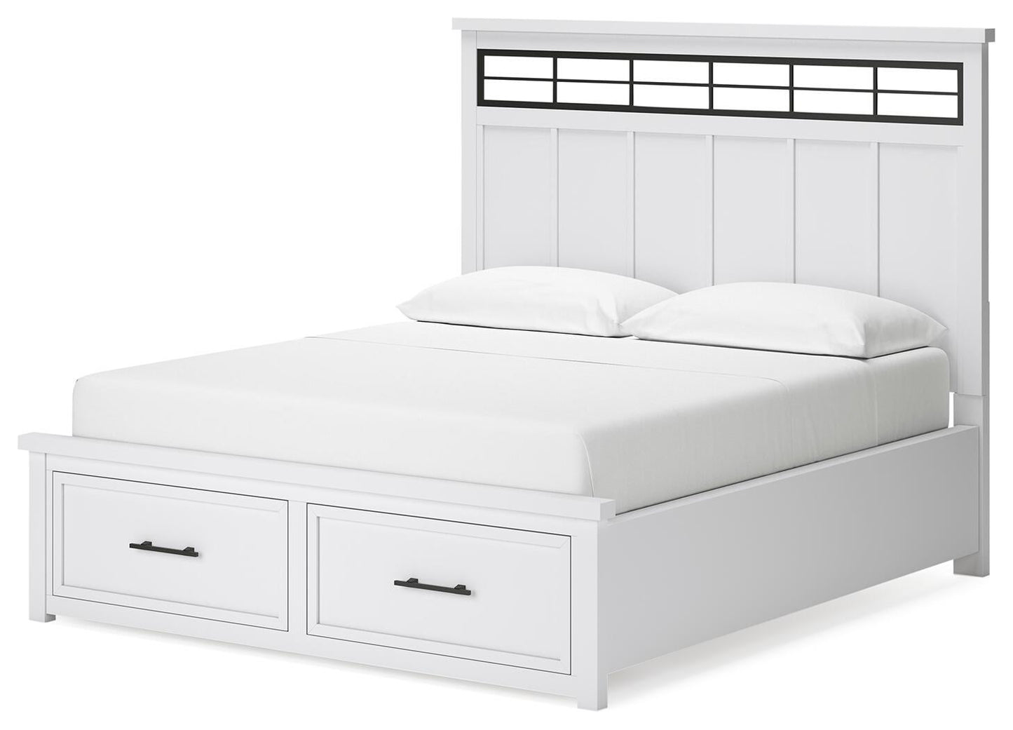 Cama con almacenaje, cómoda y espejo Ashbryn California