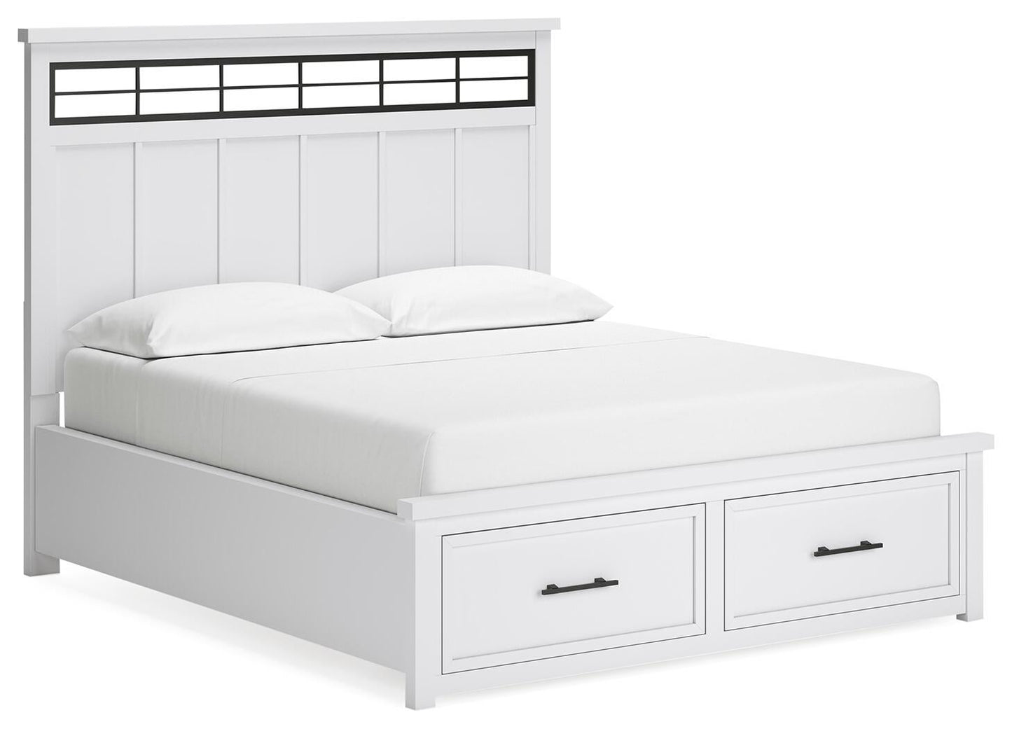 Cama con almacenaje, cómoda y espejo Ashbryn California