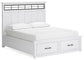 Cama con almacenaje, cómoda y espejo Ashbryn California