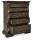 Maylee California  Upholstered Bed, Dresser, Mirror, Chest And Nightstand