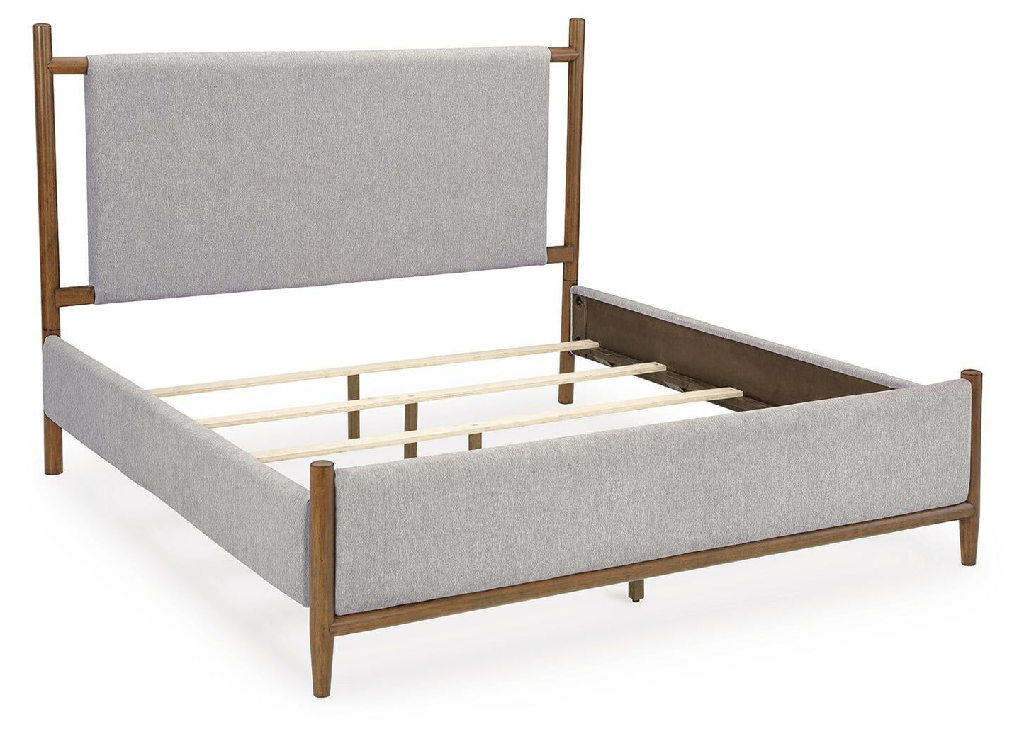 Lyncott  Upholstered Bed With Mirrored Dresser