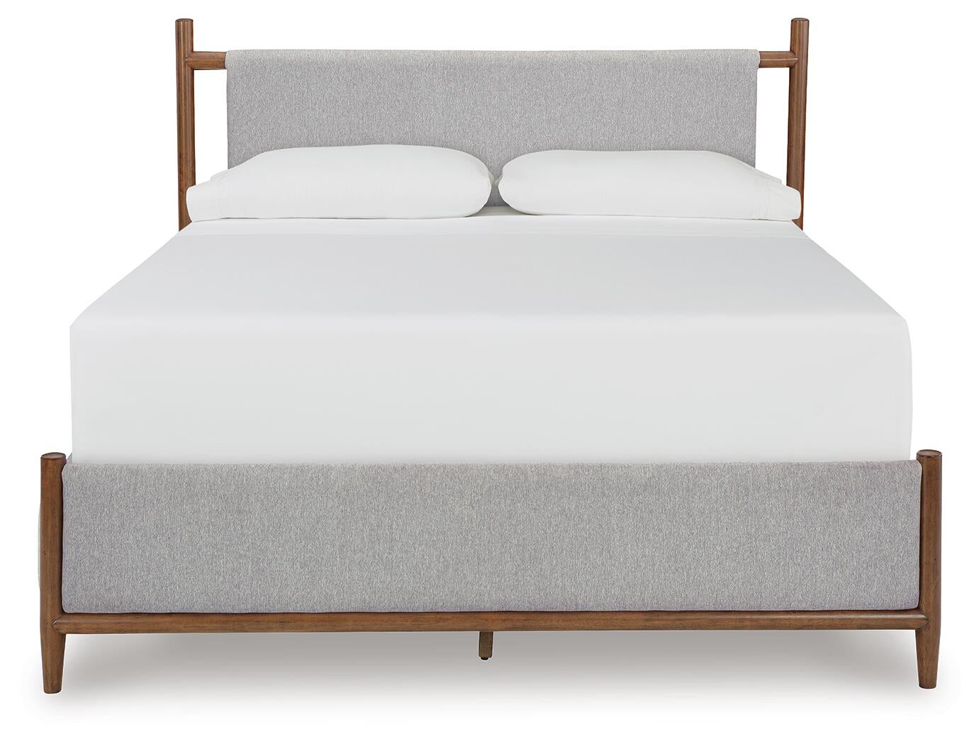 Lyncott  Upholstered Bed With Mirrored Dresser