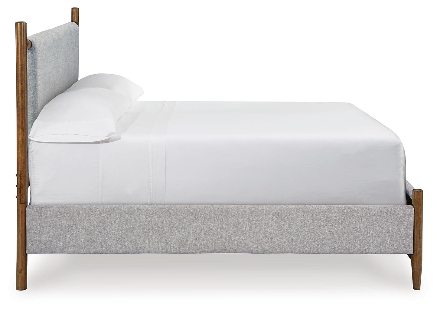 Lyncott  Upholstered Bed With Mirrored Dresser