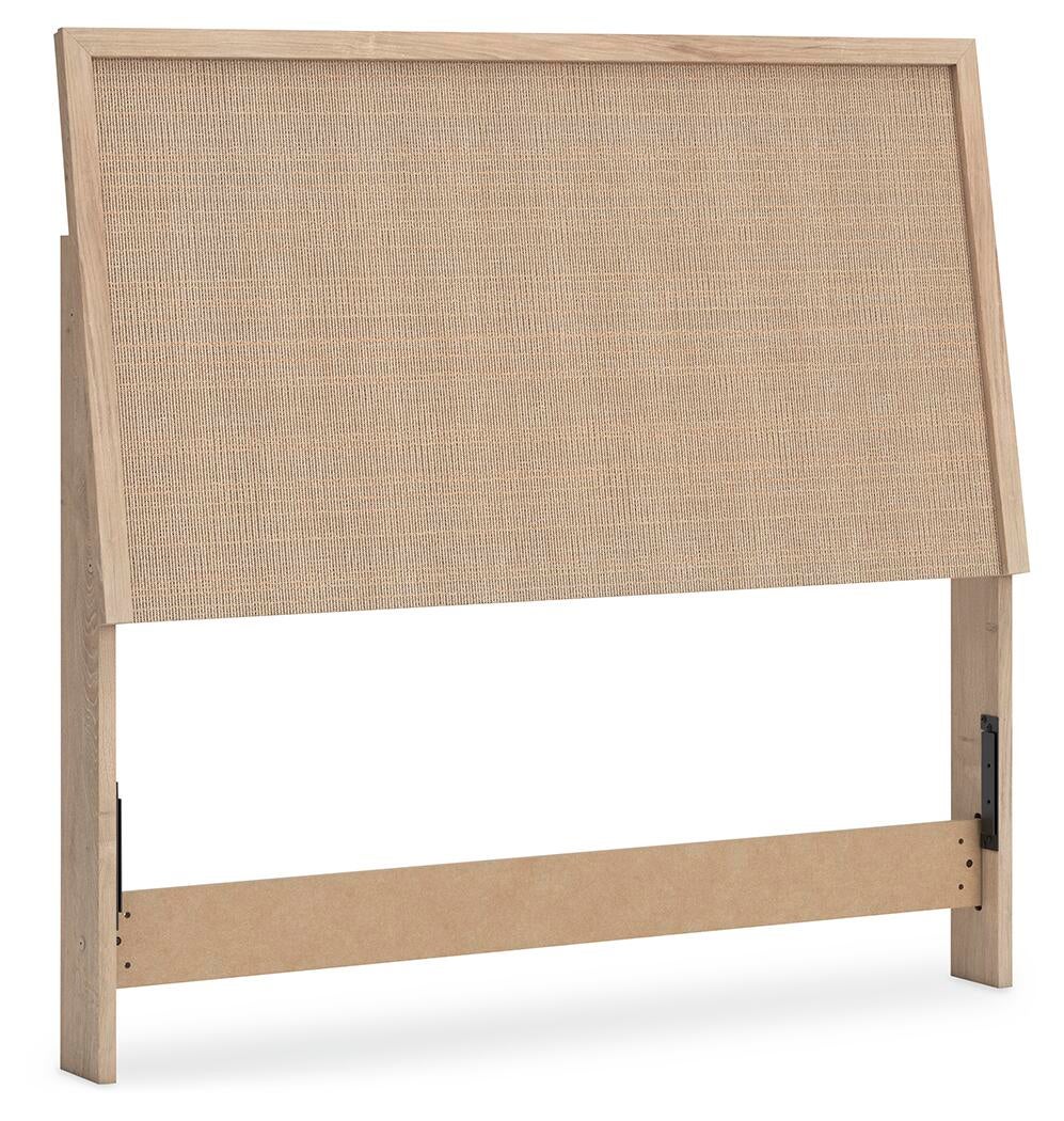 Cama con paneles tapizados, tocador con espejo y mesita de noche Cielden