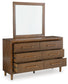 Lyncott California  Upholstered Bed, Dresser, Mirror, Chest And Nightstand