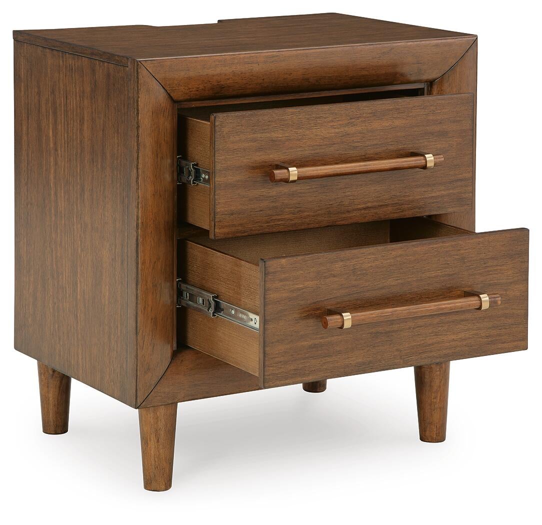 Lyncott California  Upholstered Bed, Dresser, Mirror, Chest And Nightstand