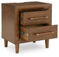 Lyncott California  Upholstered Bed With Mirrored Dresser And Nightstand