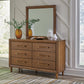 Lyncott California  Upholstered Bed With Mirrored Dresser And Nightstand