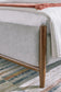 Lyncott California  Upholstered Bed With Mirrored Dresser And Nightstand