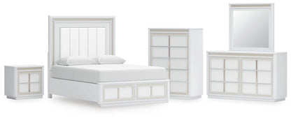 Chalanna  Upholstered Storage Bed, Dresser, Mirror, Chest And Nightstand
