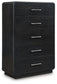 Rowanbeck California  Upholstered Panel Bed, Dresser, Mirror, Chest And Nightstand
