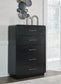 Rowanbeck California  Upholstered Panel Bed, Dresser, Mirror, Chest And Nightstand